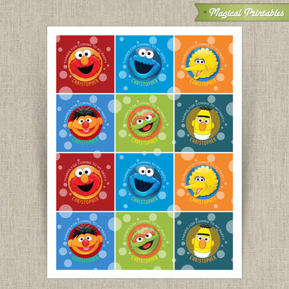 Sesame Street Label Templates